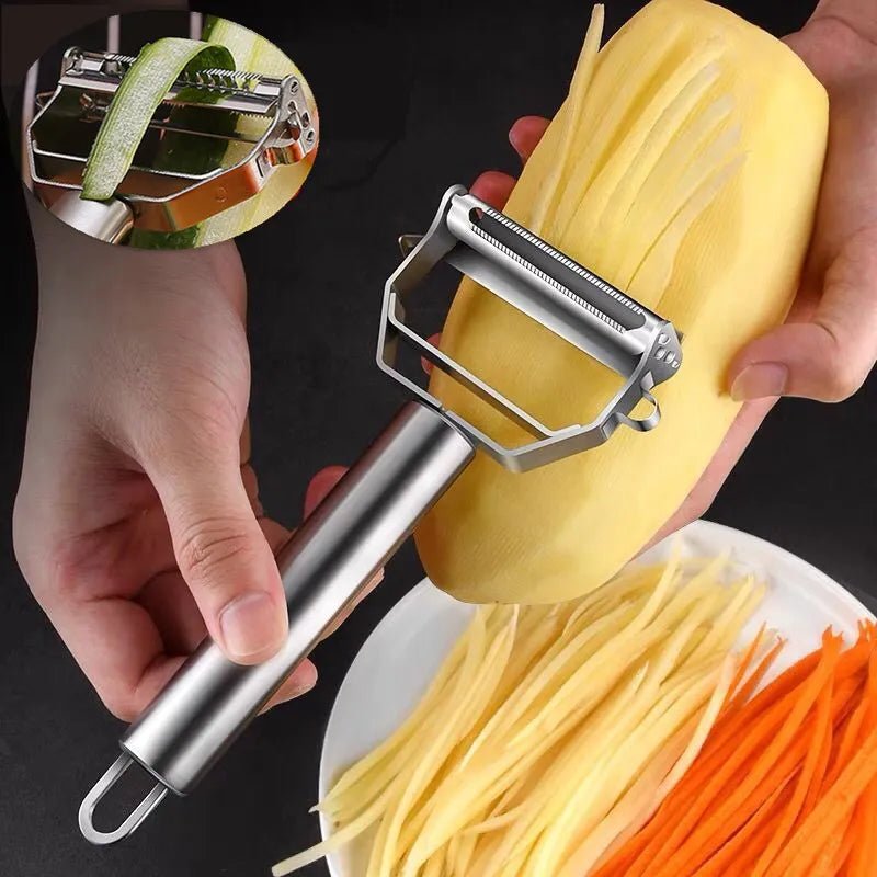 Kitchen Vegetable Peeler Stainless Steel Melon Planer Double-Head Peeler Household Multiple-Function Fruit And Vegetable Peeler - منصة بي مارت للتسوق الإلكترونيKitchen Vegetable Peeler Stainless Steel Melon Planer Double-Head Peeler Household Multiple-Function Fruit And Vegetable Peeler