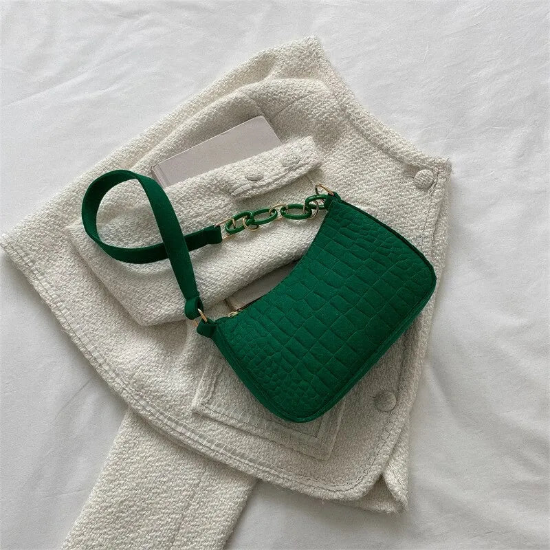 Lady Felt Armpit Design Luxury Tote Released Fashion Ladies Handbag Under Crescent Small Square Bag - منصة بي مارت للتسوق الإلكترونيLady Felt Armpit Design Luxury Tote Released Fashion Ladies Handbag Under Crescent Small Square Bag
