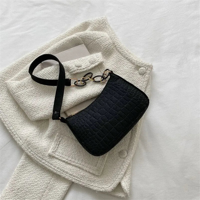 Lady Felt Armpit Design Luxury Tote Released Fashion Ladies Handbag Under Crescent Small Square Bag - منصة بي مارت للتسوق الإلكترونيLady Felt Armpit Design Luxury Tote Released Fashion Ladies Handbag Under Crescent Small Square Bag