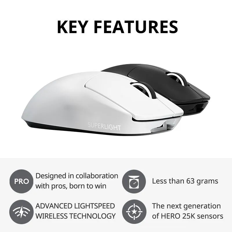 Logitech G PRO X Wireless Dual Mode Professional Grade ESports Gaming Mouse GPW Bullshit King II - منصة بي مارت للتسوق الإلكترونيLogitech G PRO X Wireless Dual Mode Professional Grade ESports Gaming Mouse GPW Bullshit King II