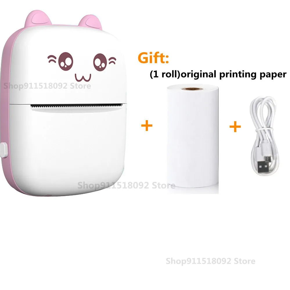 Meow Mini Label Printer Thermal Portable Printers Stickers Paper Inkless Wireless Impresora Portátil 200dpi Android IOS 57mm - منصة بي مارت للتسوق الإلكترونيMeow Mini Label Printer Thermal Portable Printers Stickers Paper Inkless Wireless Impresora Portátil 200dpi Android IOS 57mm