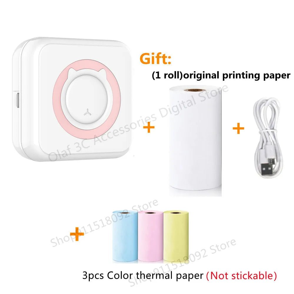 Meow Mini Label Printer Thermal Portable Printers Stickers Paper Inkless Wireless Impresora Portátil 200dpi Android IOS 57mm - منصة بي مارت للتسوق الإلكترونيMeow Mini Label Printer Thermal Portable Printers Stickers Paper Inkless Wireless Impresora Portátil 200dpi Android IOS 57mm