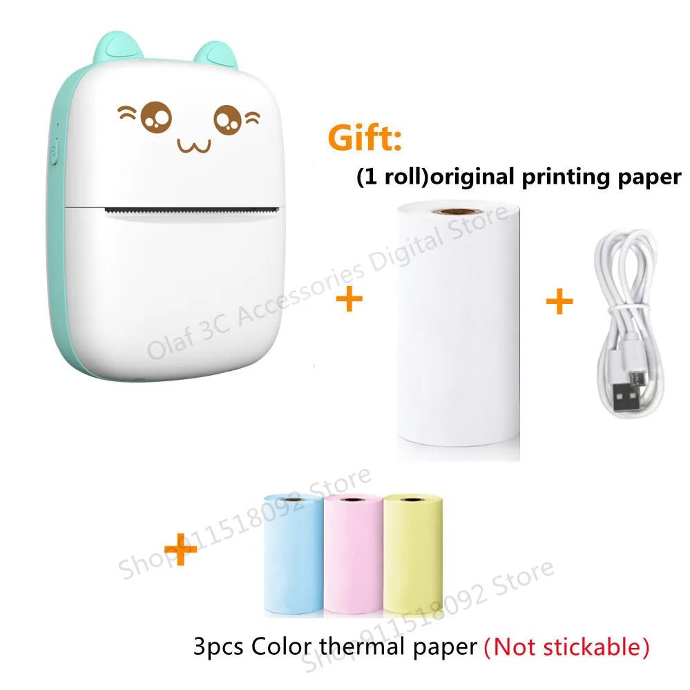 Meow Mini Label Printer Thermal Portable Printers Stickers Paper Inkless Wireless Impresora Portátil 200dpi Android IOS 57mm - منصة بي مارت للتسوق الإلكترونيMeow Mini Label Printer Thermal Portable Printers Stickers Paper Inkless Wireless Impresora Portátil 200dpi Android IOS 57mm