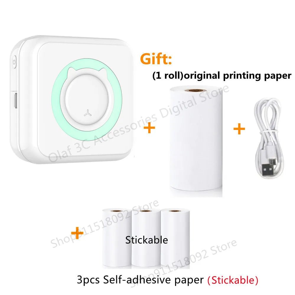 Meow Mini Label Printer Thermal Portable Printers Stickers Paper Inkless Wireless Impresora Portátil 200dpi Android IOS 57mm - منصة بي مارت للتسوق الإلكترونيMeow Mini Label Printer Thermal Portable Printers Stickers Paper Inkless Wireless Impresora Portátil 200dpi Android IOS 57mm