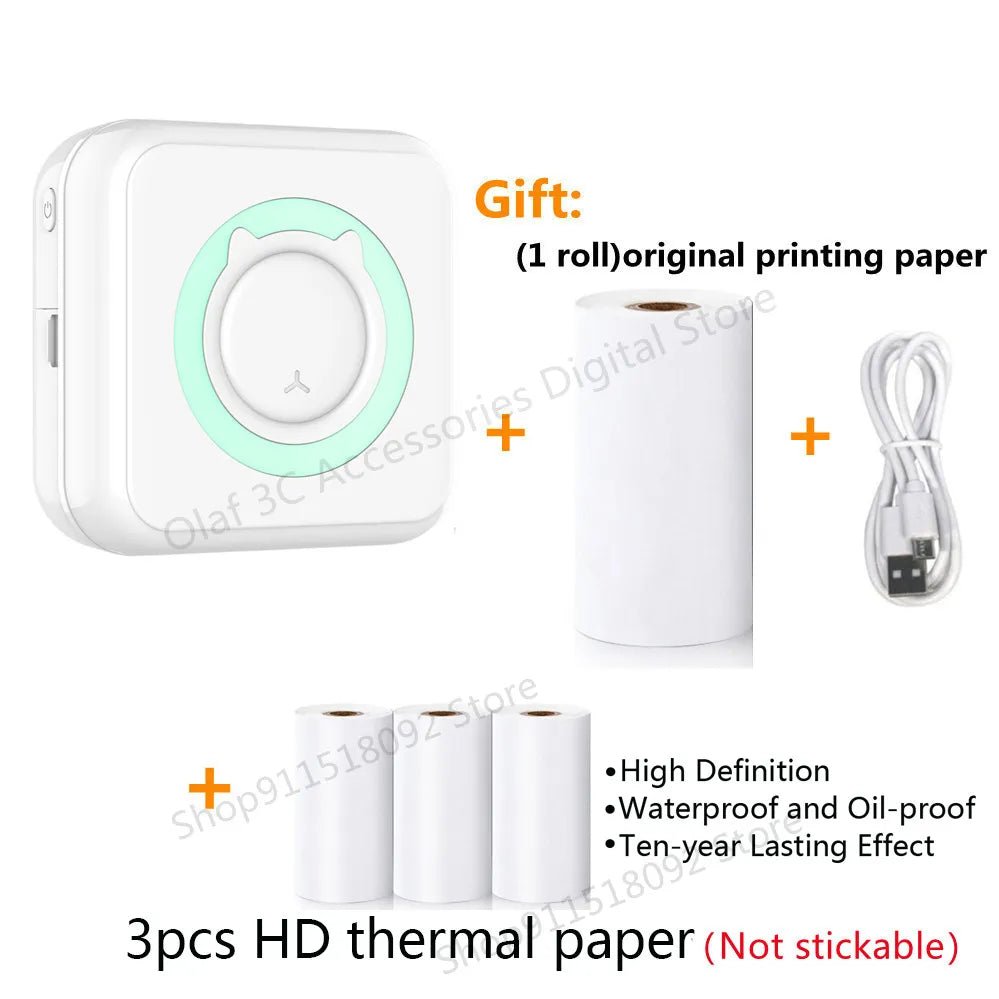 Meow Mini Label Printer Thermal Portable Printers Stickers Paper Inkless Wireless Impresora Portátil 200dpi Android IOS 57mm - منصة بي مارت للتسوق الإلكترونيMeow Mini Label Printer Thermal Portable Printers Stickers Paper Inkless Wireless Impresora Portátil 200dpi Android IOS 57mm