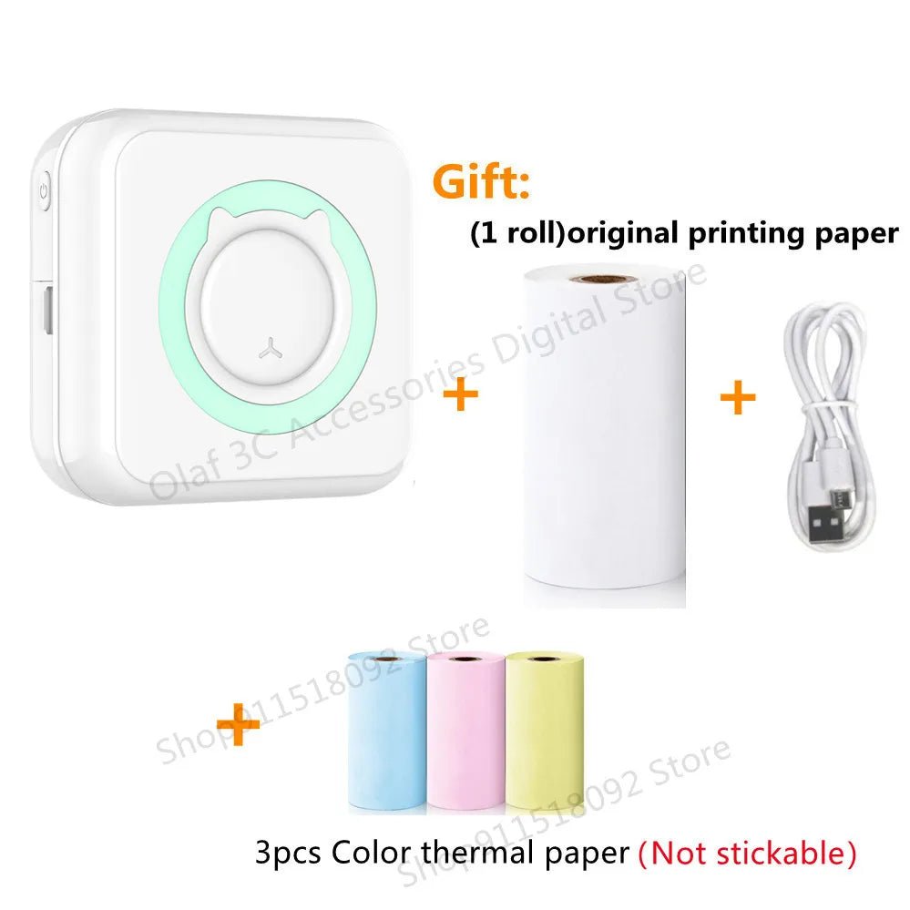 Meow Mini Label Printer Thermal Portable Printers Stickers Paper Inkless Wireless Impresora Portátil 200dpi Android IOS 57mm - منصة بي مارت للتسوق الإلكترونيMeow Mini Label Printer Thermal Portable Printers Stickers Paper Inkless Wireless Impresora Portátil 200dpi Android IOS 57mm