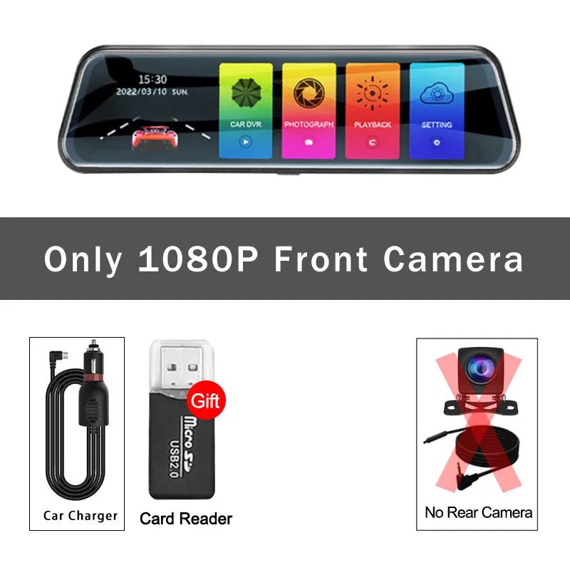 Mirror Camera for Car Touch Screen Video Recorder Rearview mirror Dash Cam Front and Rear Camera Mirror DVR Black Box - منصة بي مارت للتسوق الإلكترونيMirror Camera for Car Touch Screen Video Recorder Rearview mirror Dash Cam Front and Rear Camera Mirror DVR Black Box