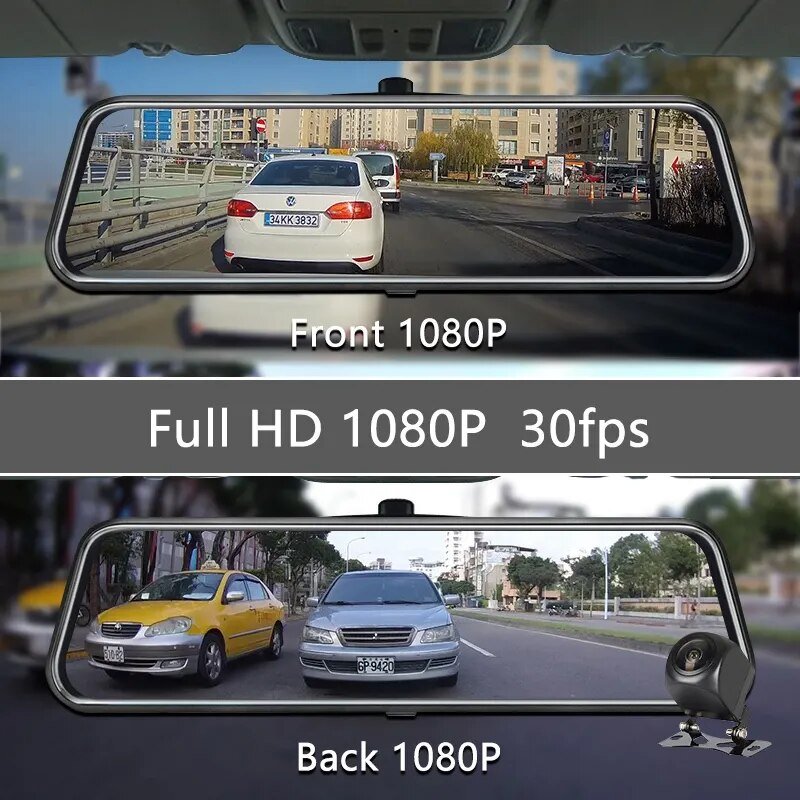 Mirror Camera for Car Touch Screen Video Recorder Rearview mirror Dash Cam Front and Rear Camera Mirror DVR Black Box - منصة بي مارت للتسوق الإلكترونيMirror Camera for Car Touch Screen Video Recorder Rearview mirror Dash Cam Front and Rear Camera Mirror DVR Black Box