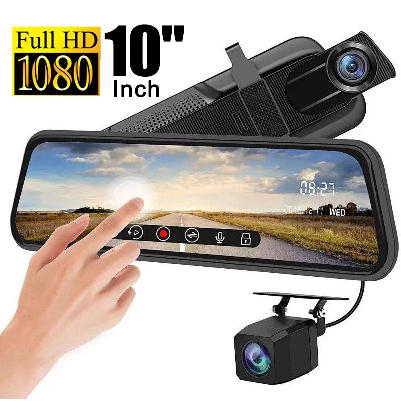 Mirror Camera for Car Touch Screen Video Recorder Rearview mirror Dash Cam Front and Rear Camera Mirror DVR Black Box - منصة بي مارت للتسوق الإلكترونيMirror Camera for Car Touch Screen Video Recorder Rearview mirror Dash Cam Front and Rear Camera Mirror DVR Black Box